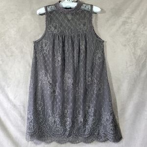 Skylar and Jade Sleeveless Lace Dress Gray Size L